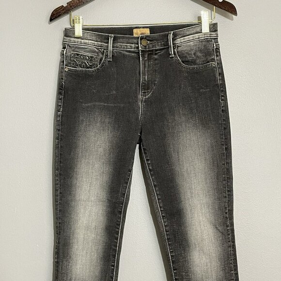 Driftwood Jackie Skinny Cropped Jeans Women Size 26 Embroidered Retro Boho Faded - Picture 10 of 12